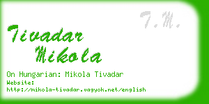 tivadar mikola business card